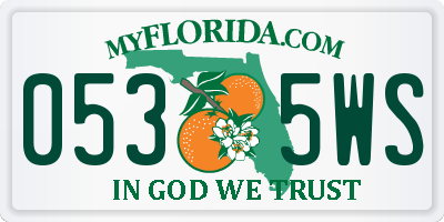FL license plate 0535WS