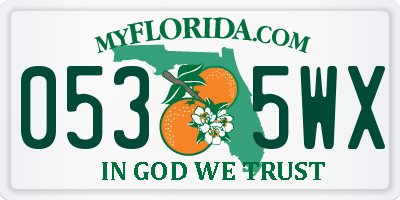 FL license plate 0535WX