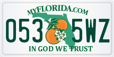 FL license plate 0535WZ