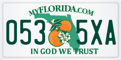 FL license plate 0535XA