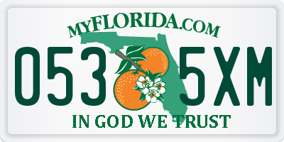FL license plate 0535XM