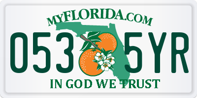 FL license plate 0535YR