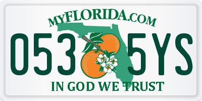 FL license plate 0535YS