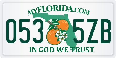 FL license plate 0535ZB