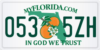 FL license plate 0535ZH