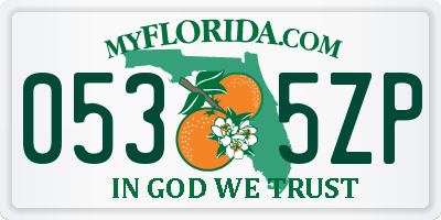 FL license plate 0535ZP