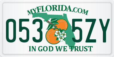 FL license plate 0535ZY