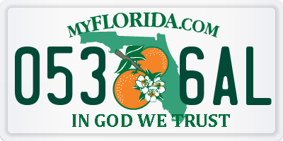 FL license plate 0536AL