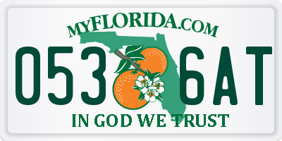 FL license plate 0536AT