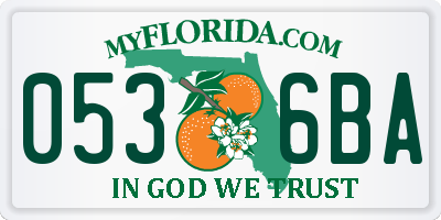 FL license plate 0536BA