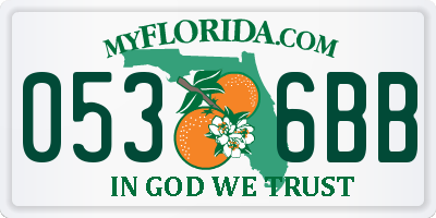 FL license plate 0536BB