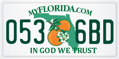 FL license plate 0536BD