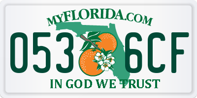 FL license plate 0536CF
