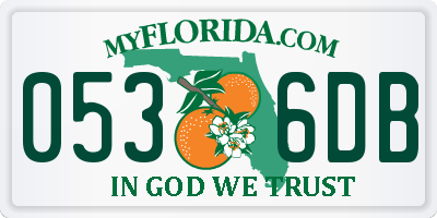 FL license plate 0536DB