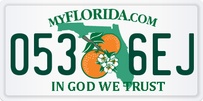 FL license plate 0536EJ