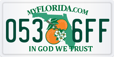 FL license plate 0536FF