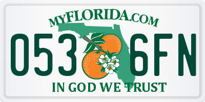 FL license plate 0536FN