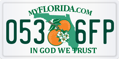 FL license plate 0536FP