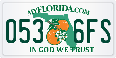 FL license plate 0536FS