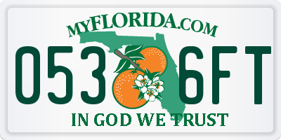 FL license plate 0536FT
