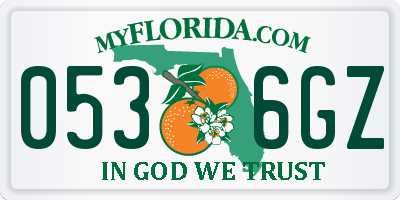 FL license plate 0536GZ