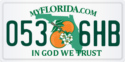 FL license plate 0536HB