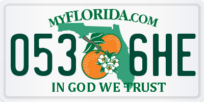FL license plate 0536HE