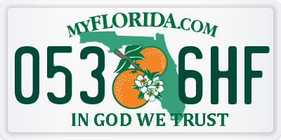 FL license plate 0536HF
