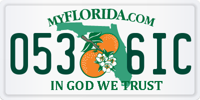 FL license plate 0536IC