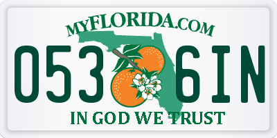 FL license plate 0536IN