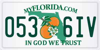 FL license plate 0536IV