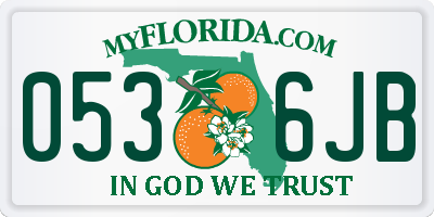 FL license plate 0536JB