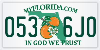 FL license plate 0536JO