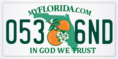 FL license plate 0536ND