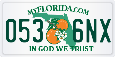 FL license plate 0536NX