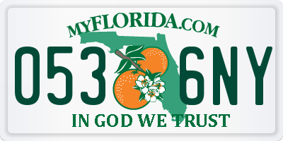 FL license plate 0536NY