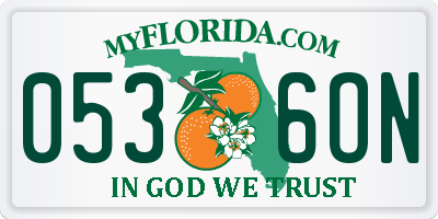 FL license plate 0536ON