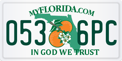 FL license plate 0536PC