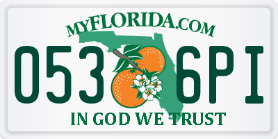 FL license plate 0536PI