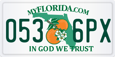 FL license plate 0536PX