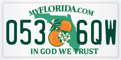 FL license plate 0536QW