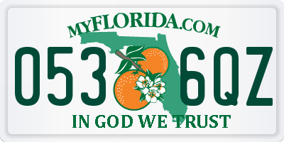 FL license plate 0536QZ