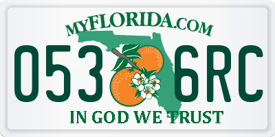 FL license plate 0536RC