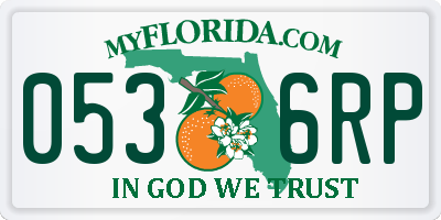 FL license plate 0536RP