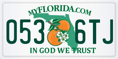 FL license plate 0536TJ