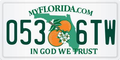 FL license plate 0536TW