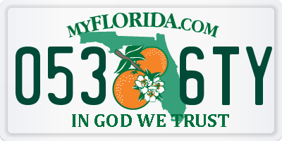 FL license plate 0536TY