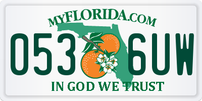 FL license plate 0536UW