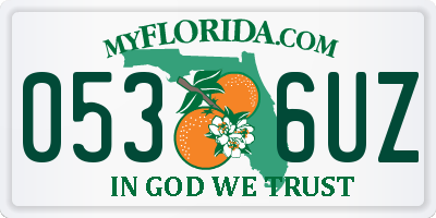 FL license plate 0536UZ
