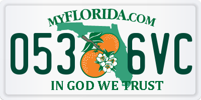 FL license plate 0536VC